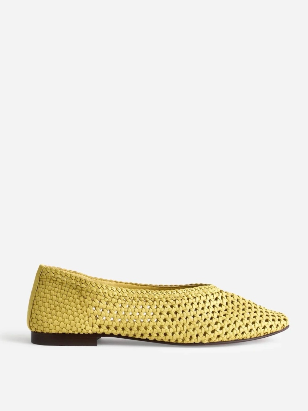 Madewell The Mylie Woven Ballet Flats Yellow Leather Sz (Runs Large) - Picture 2 of 10